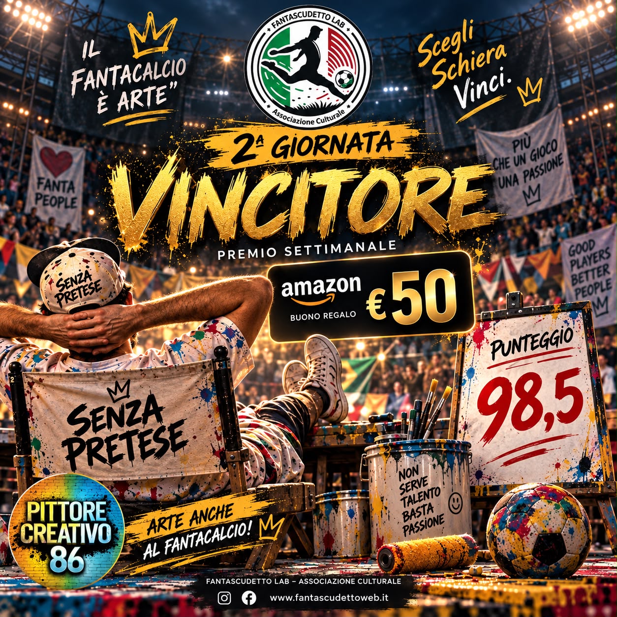 Seconda giornata: SENZAPRETESE fa la voce grossa (e si porta a casa pure il Buono Amazon)